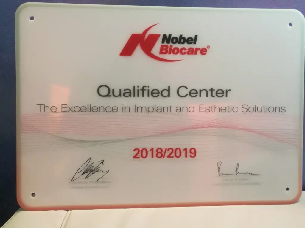 Targa Nobel Biocare Qualified Center 2018/2019.